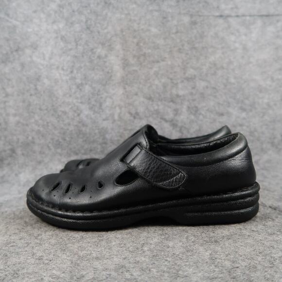 Propet Shoes Womens 6 Sandal Leather Comfort Clog Black Adjustable Strap Retro - Picture 4 of 13